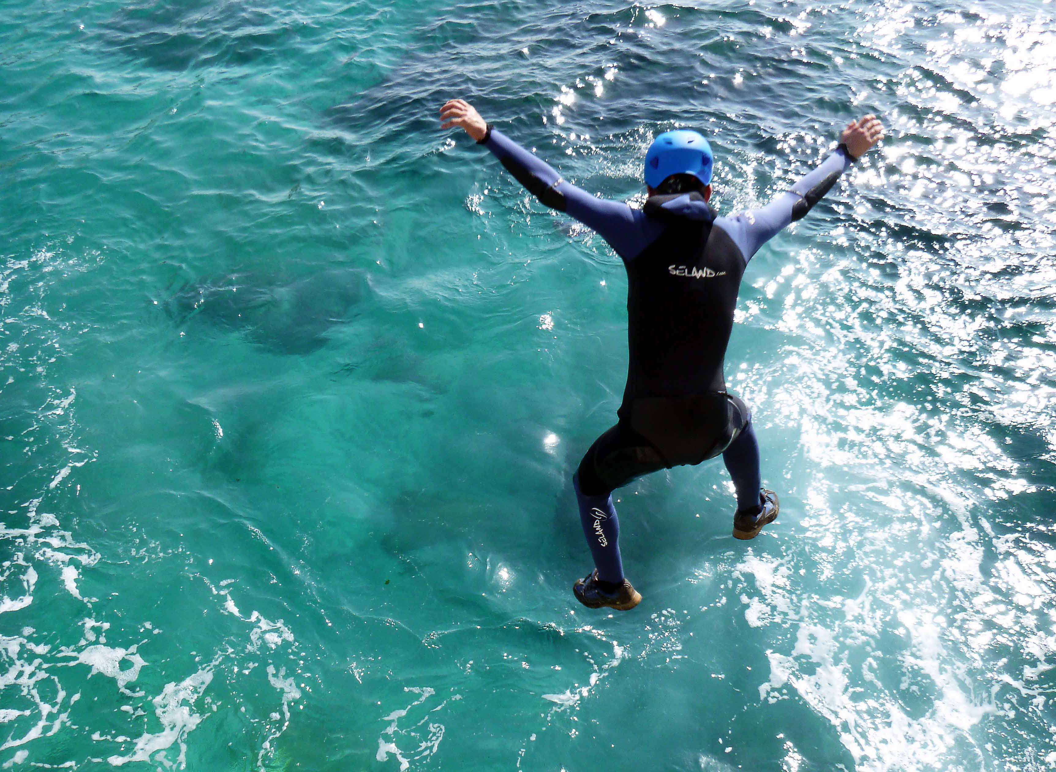 Cliff Jumping in Mallorca, Spain.