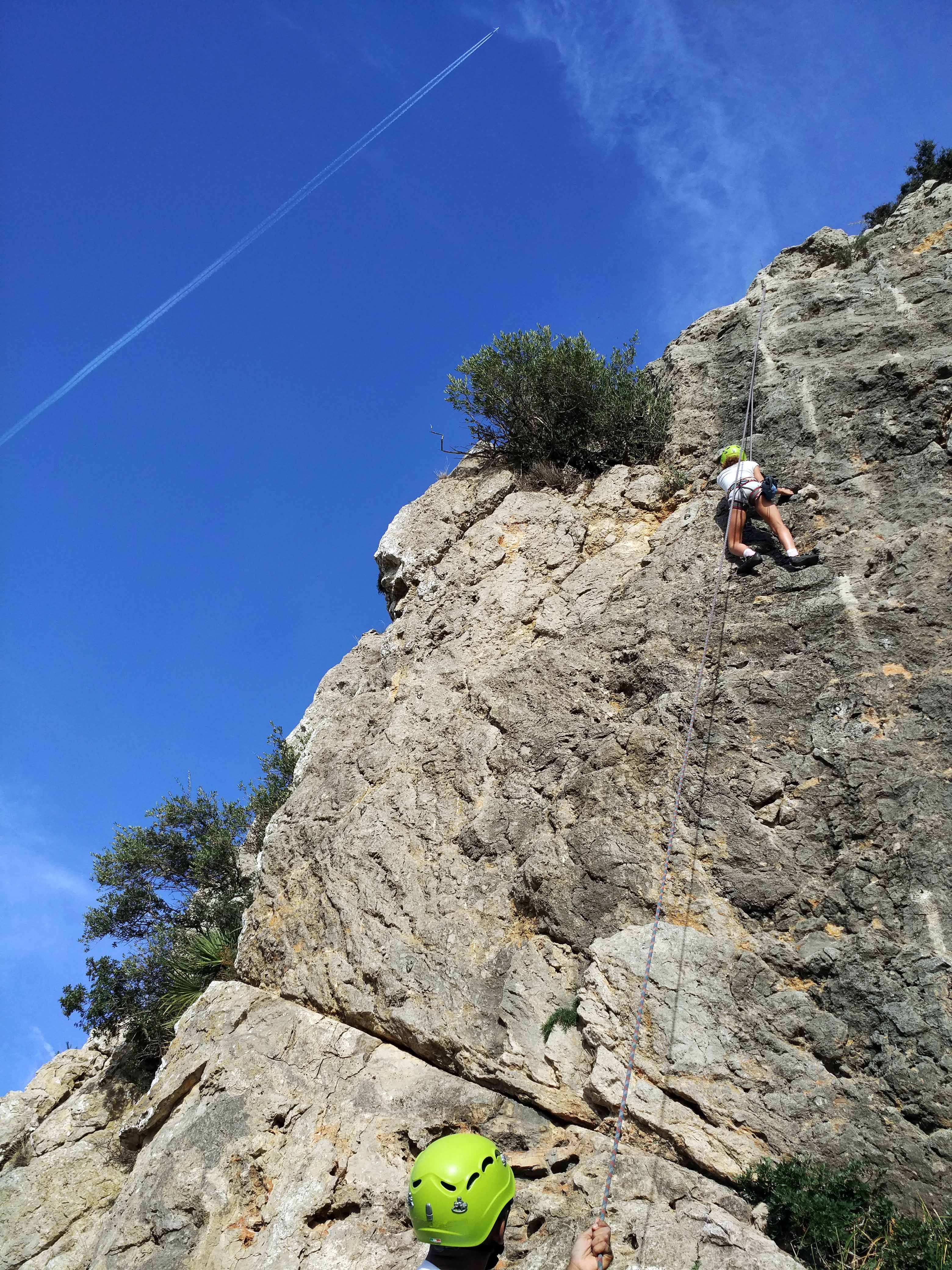 Climbing in Mallorca, Spain.
